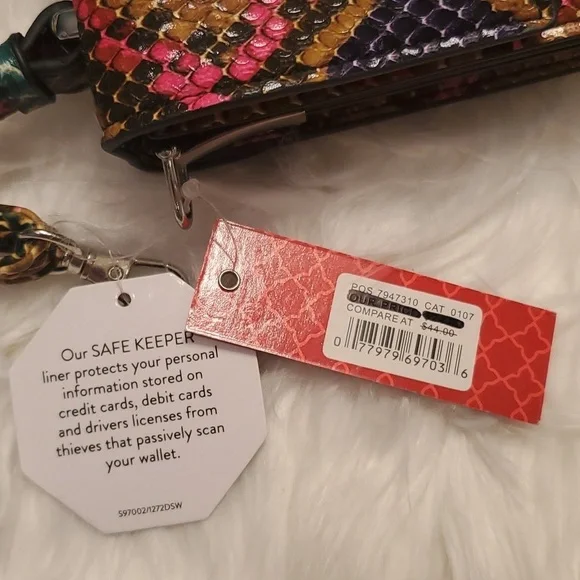 Kelly and Katie Snakeskin Blue Multicolor Faux Leather Cross Body Bag Wallet NWT - Picture 7 of 7